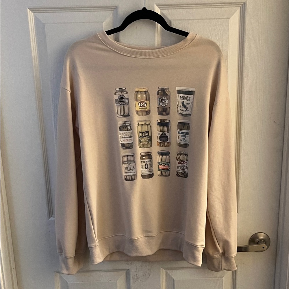 Cream Graphic Women’s Jersey Top, Light Cream Color